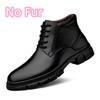 2024 Hot Sale Genuine Leather Men Ankle Boots Male Shoes Warm Plush Fur Winter Boots  New Stylish High Top for Men Outdoor Shoes