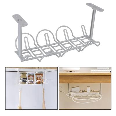 Undertable Storage Rack, Wire and Power Strip Sorting Rack, Strong Hanging Adhesive Socket, Cable Management Tray