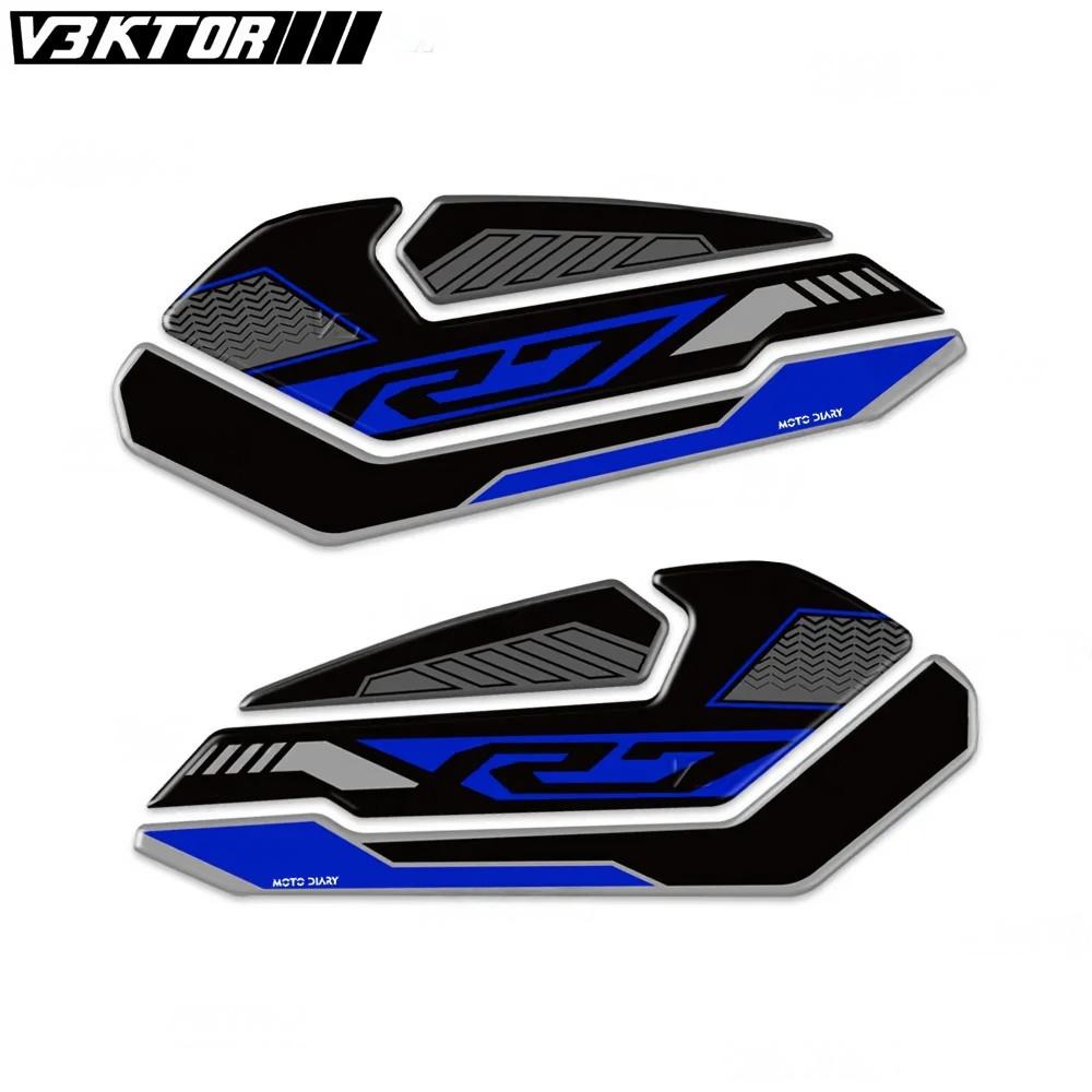 3D Resin Tank Pad Sticker Motorcycle Fuel Tank Protection Decal For R7 YZF R7 YZFR7 2021-2024 2023 2022