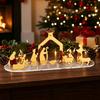 Office Holiday Decor Christmas Acrylic Ornament, Mirrored Golden Silhouette Scene, Decorative Modern Craft Desktop Display for Living Room Fireplace