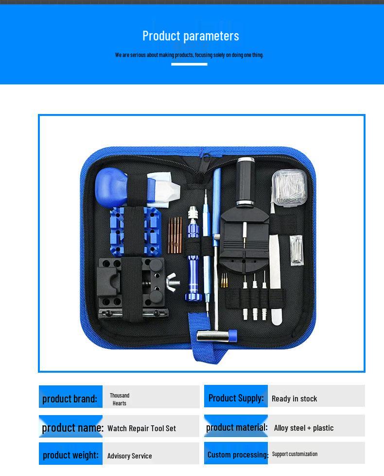 187-Piece Watch Repair Tool Kit for Band and Back Cover Removal