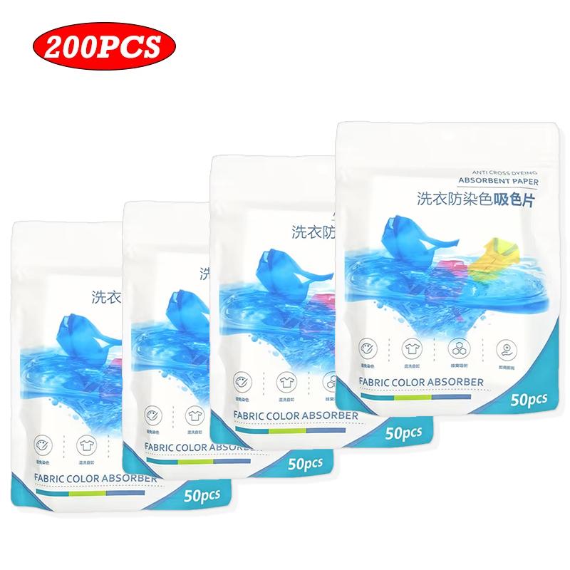50/100/200PCS Laundry Color Absorbing Paper Anti-dyeing Laundry Tablets for Washing Machine Clean Clothes Color Catcher Sheets
