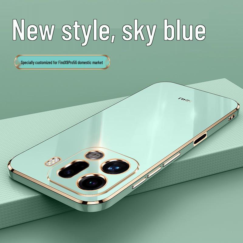 Electroplated Silicone Protective Case for Oppo Find X9 Pro with Full Lens Coverage and Anti-Drop Design