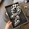 27" Black White Polka Dot Square Scarf Elegant Style Thin Silky Neck Scarf Casual Decorative Hairband For Women