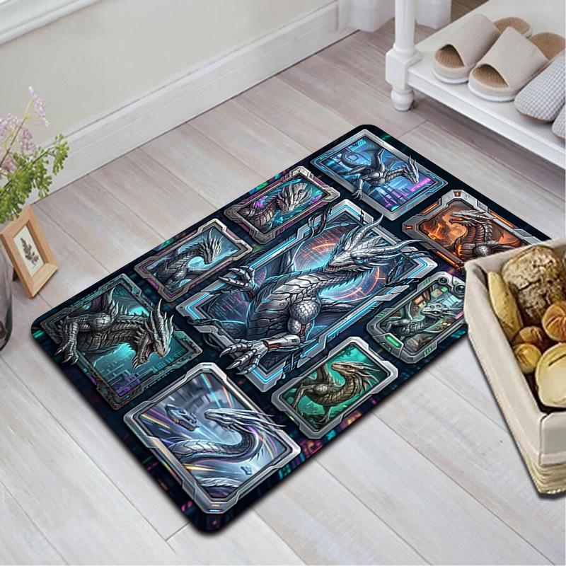 Cyber Dragon Compilation Pattern Rug Floor Mat for Living Room or Bedroom Soft and Comfortable Carpet a Gift for Birthday and Holiday.