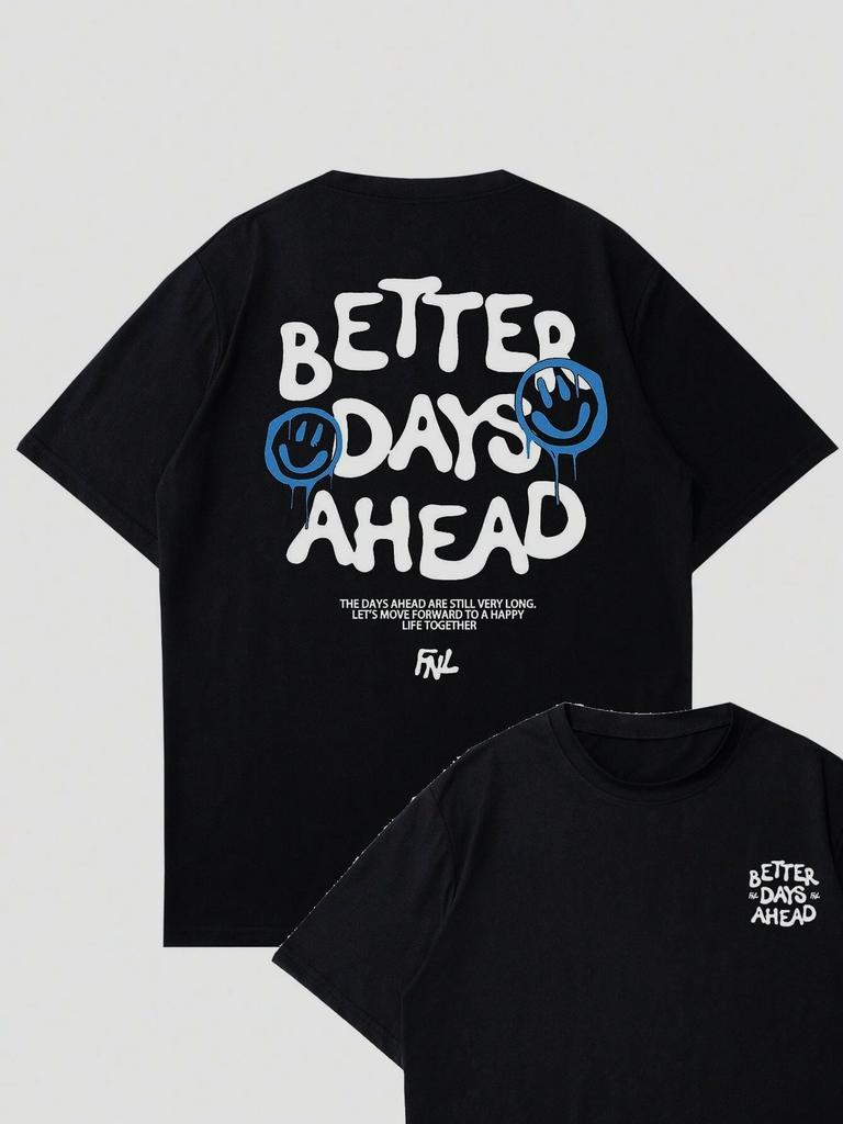 New Tee Better Days Ahead Cotton Crew Neck T-shirt Luxury Brand Fashion Big Size Top Casual Short Sleeve Streetwear Classic