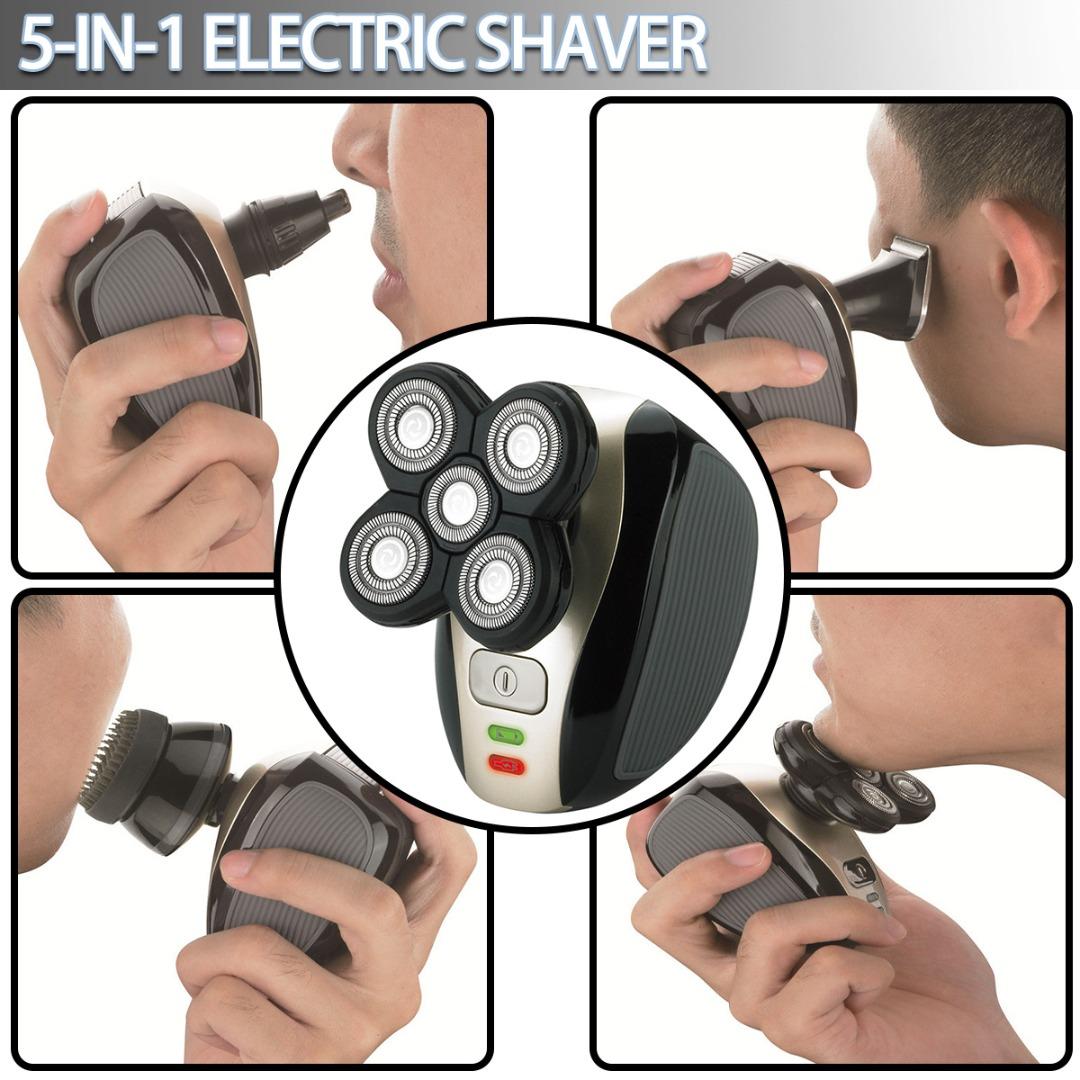 

PDTO Мужская многофункциональная электробритва 5 в 1, аккумуляторная бритва для лысины