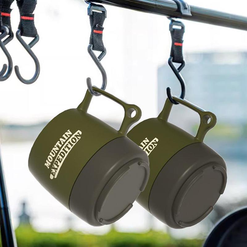 Camping Cup Non-Slip Grip Large Capacity With Lid Outdoor Camping Mugs Coffee Cups For Travel Hiking Backpacking Fishing