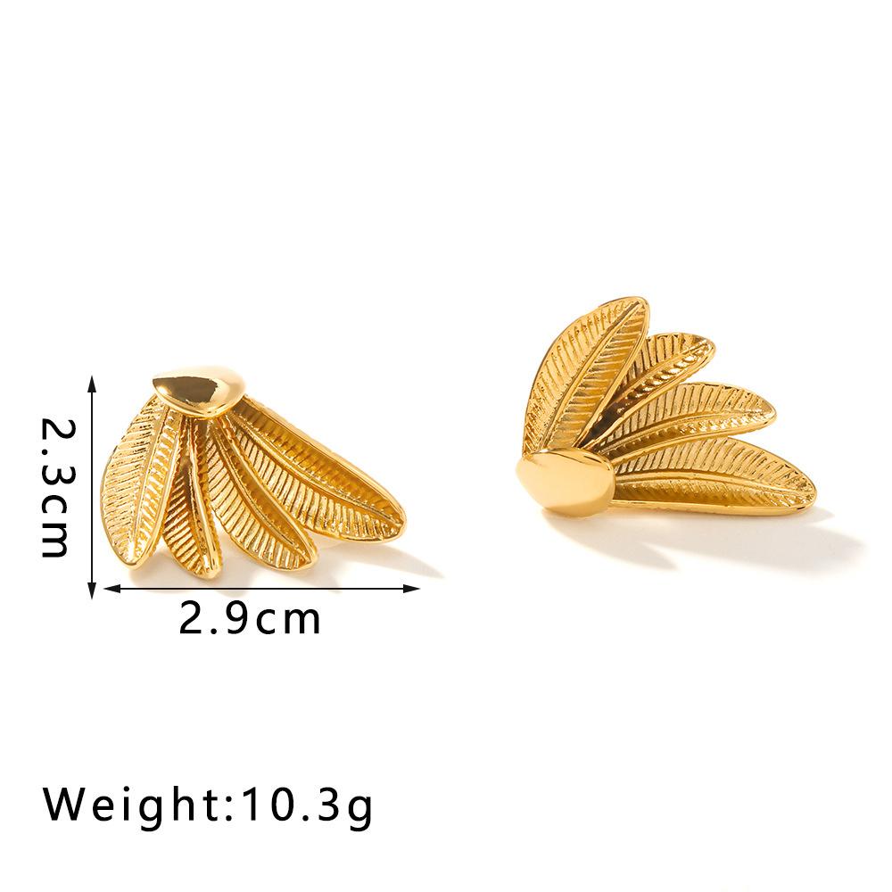 Stainless Steel Geometric Earrings For Women Gold Color Drop Stud