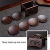 Ebony Wood Carved Non-Slip Tea Coaster Set - Retro Anti-Scald Pad for Tea Ceremony