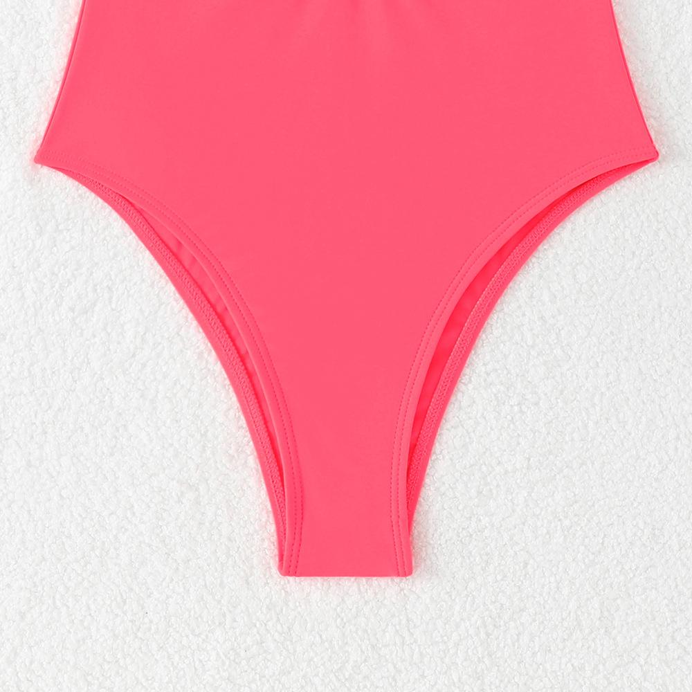 Mode Effen Kleur Halterband Slank Driehoek Bikini Badpak Voor Vakantie