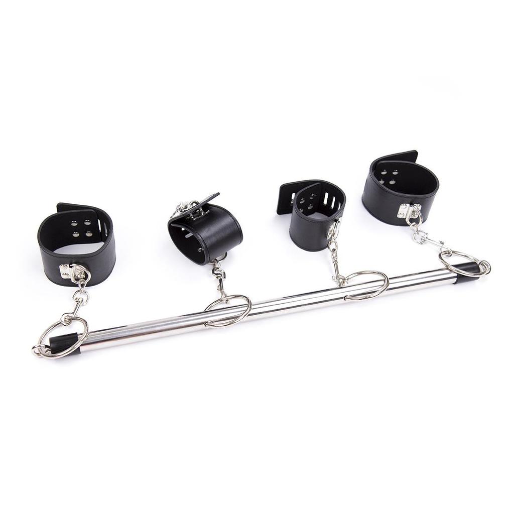 Extreme Spreader Bar with 4 Adjustable Leather Cuffs, Adult Sexy Game Toys Erotic Sex Products