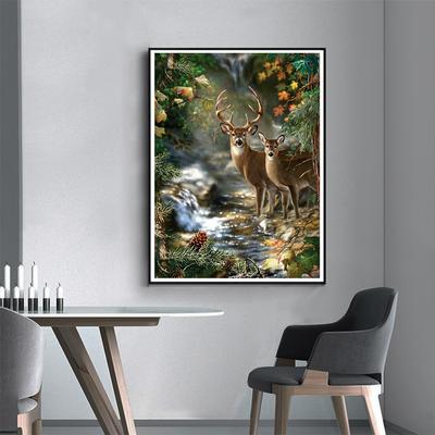 5D DIY Diamond Painting Two Fawns Cross Stitch Kit Mosaic Diamond Embroidery Rose Full Round/Square Drill Home Decoration