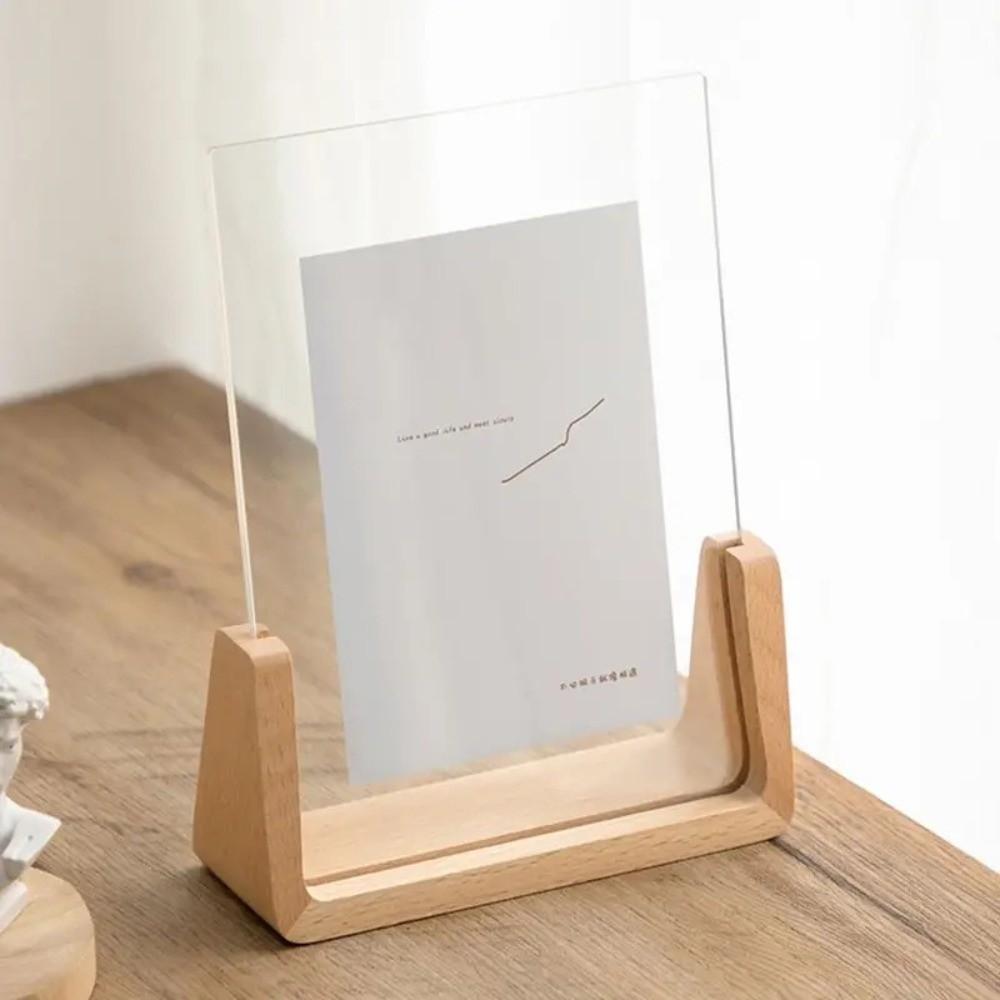 U-shaped Photo Frame Wooden Holder Beech Wood Photo Display Picture Frame Holder Desktop Walnut Wood Picture Holder Home Decor