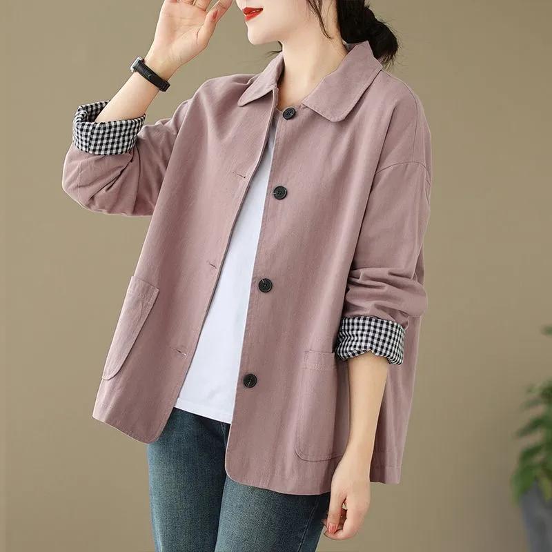 Women's Fashionable Lapel Short Jacket - Spring Casual Loose Slimming Top