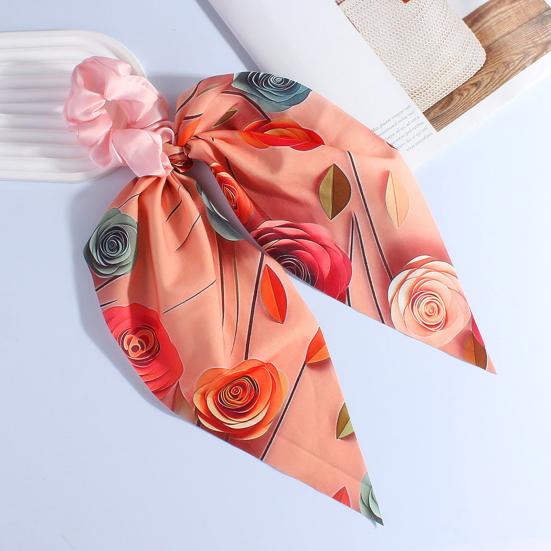 Hair Band Floral Print Bowknot Shape High Elasticity Hair Tie No Irritating Scalp Hair Rope Versatile Hair Accessory