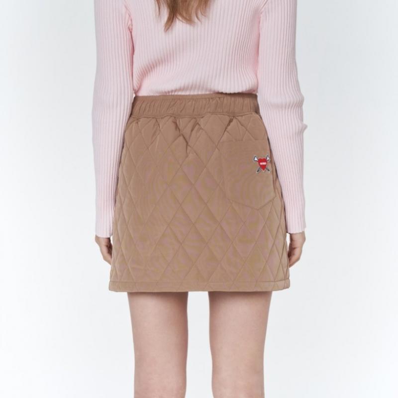 Goxo Quilted Mini Skirt Warm Fit Heart Attack