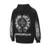 Trendy Chrome Hoof Sanskrit Cross Zipper Hoodie