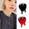 Summer Love Drop Blood Pendants with Hole Color Heart Hang Tags Acrylic Jewelry Necklace Pendant DIY Accessories