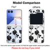 Retro Flowers Black Rose Print Case For Samsung Galaxy Z Flip 8 7 FE 6 5 Z Flip8 Flip7 Flip6 Magnetic Clear Hard PC Folding Phone Cover