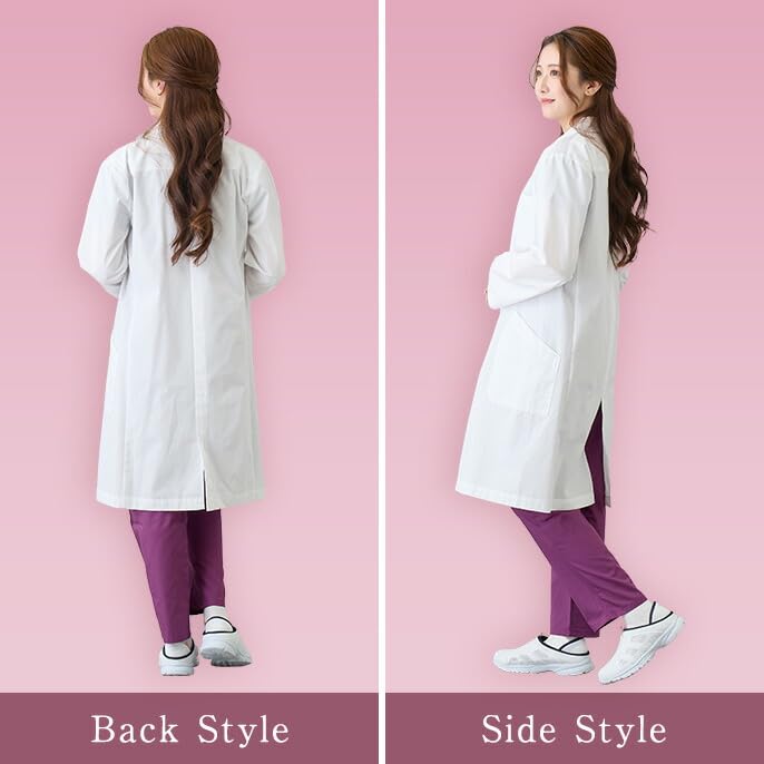 [Matsuyoshi] Women's Doctor's Coat, Size LL, White Coat, Long Sleeved, for Women, Examination Gown, Medical, Nursing, Clinic, Doctor, Physician, Train