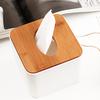 Home Kitchen Round/Square Wooden Tissue Box Case Napkin Holder Home Organizer Napkin Holder Tissue Holder Tissue Case Tempat Box