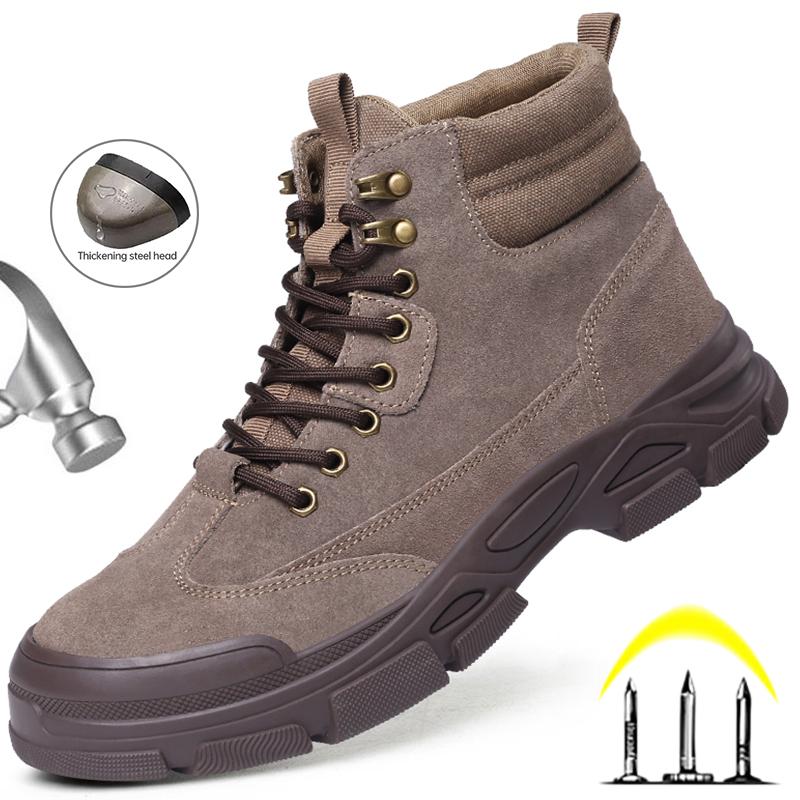 Winter Safety Boots Men Work Shoes With Steel Toe Work Boots Men Puncture-Proof Safety Shoes Male Welder Indestructible Boots