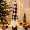 Tecido Flexível Xadrez Capas para Garrafa de Vinho de Natal Barbas Artificiais Fofas Decoração Gnomo Acessórios Sazonais Toppers para Mesa de Feriado