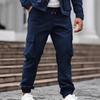 Men's Solid Color Loose Pocket Work Trousers Men's Casual Fashion Work Trousers