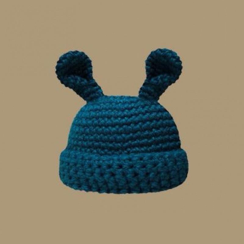 

Cute soft cute cartoon rabbit ear wool hat women s autumn and winter warm fun versatile knitted hat ear protection hat M（56-58cm） синий