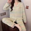Japanese and Korean style cartoon cute pet pajamas women's autumn new imitation cotton thin loose loungewear long-sleeved two-piece set