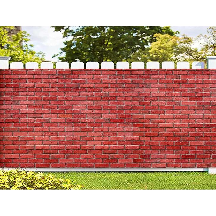 6 x 13 ft Birck Wall Garage Door Backdrop,Rustic Red Brick Wall Background, Farmhouse Stone Wall Garage Door Cover Kids Adult Birthday Party Decor