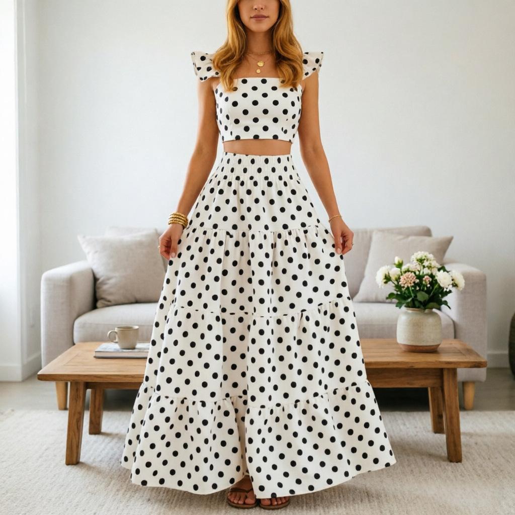 Sommer 2026 Europäisches und Amerikanisches grenzüberschreitendes neues Temperament sexy einfarbig mittlere Taille Träger großes Schwingen zweiteiliges Anzugkleid