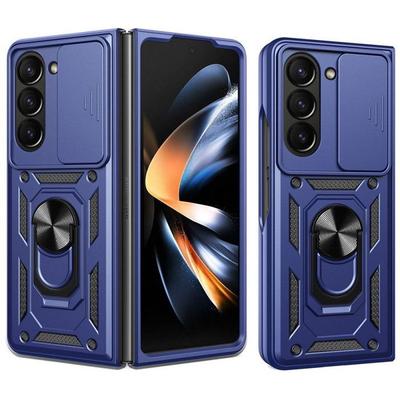 Hülle für Samsung Galaxy Z Fold 7 - BOOLING - Stoßfest mit Ring und Kameraschutz - Marineblau