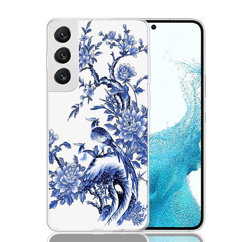 Blue And White Porcelain Phone Case For Samsung Galaxy S26 S25 Edge S24 S23 FE S22 Ultra S21 Plus S20 + Fundas Cover Coque Galax