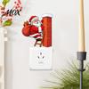 Christmas Bedroom Decor Sticker Santa Claus Switch Sticker, Light Decal for Xmas Holiday, Decals Removable Self-Adhesive Wall Living Room