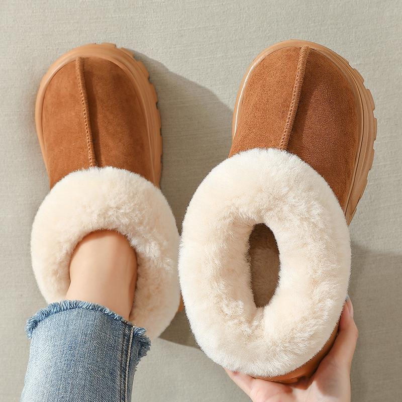 Thick-soled Snow Boots, Warm At Home In Winter, Plush Outer Wear, Piled Thickened Non-slip Bag and Cotton Shoes