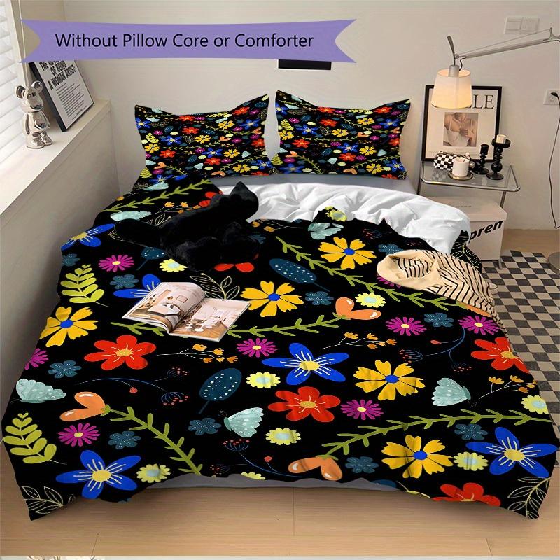 Set Lenzuola con Fantasia Floreale 3 Pezzi, Traspirante e Morbido, Adatto a Tutte le Stagioni, Ideale per Uso Domestico, Adatto per Decorazione Camera da Letto yy250821183