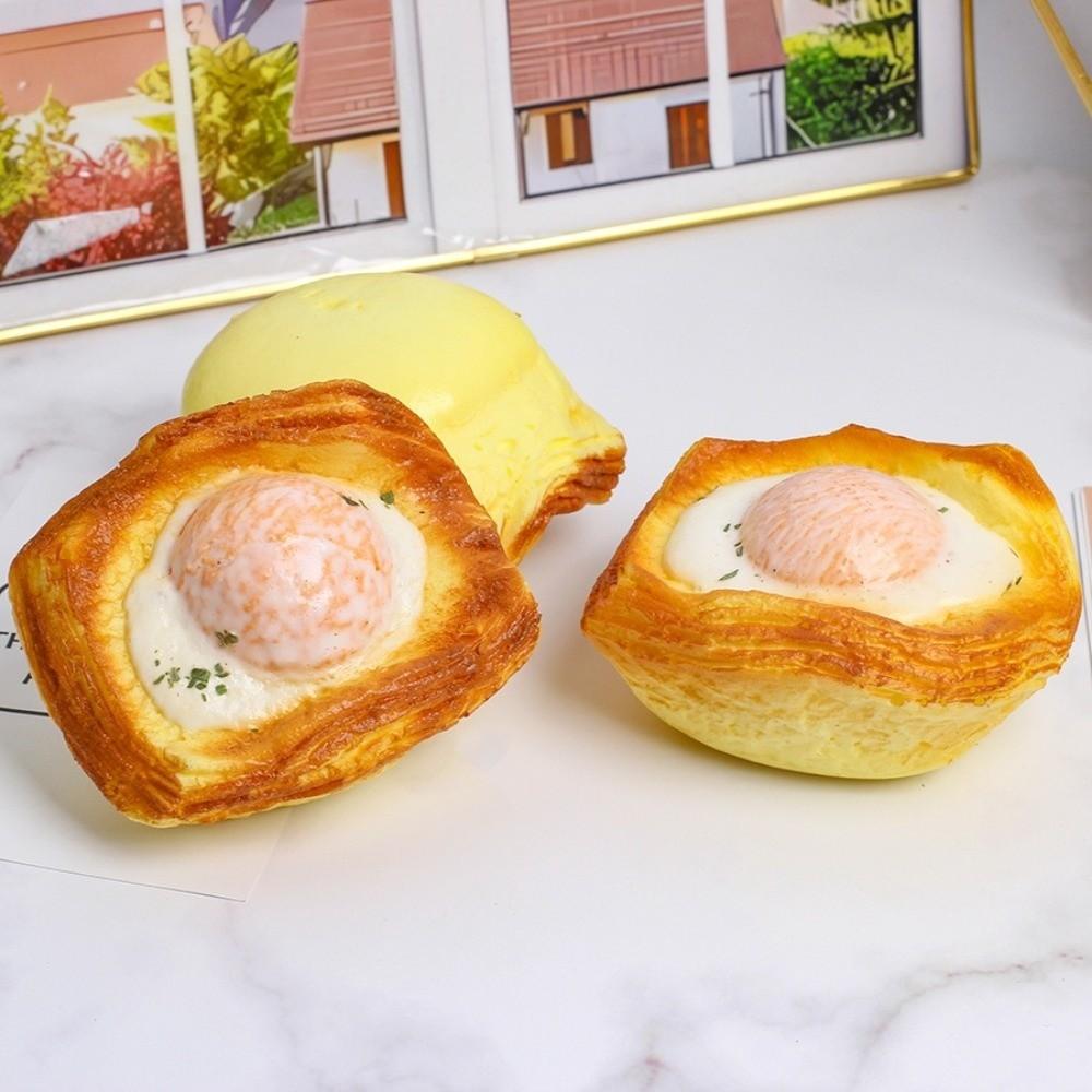 Kreatives Spiegelei-Toast Squishy Angstlinderung Superweiches Brot Quetschen Bequem Realistische Simulation Essen Kneifen