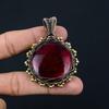 Red Flash Labradorite Gemstone Copper Wire Wrap Pendant Jewelry Gift For Love