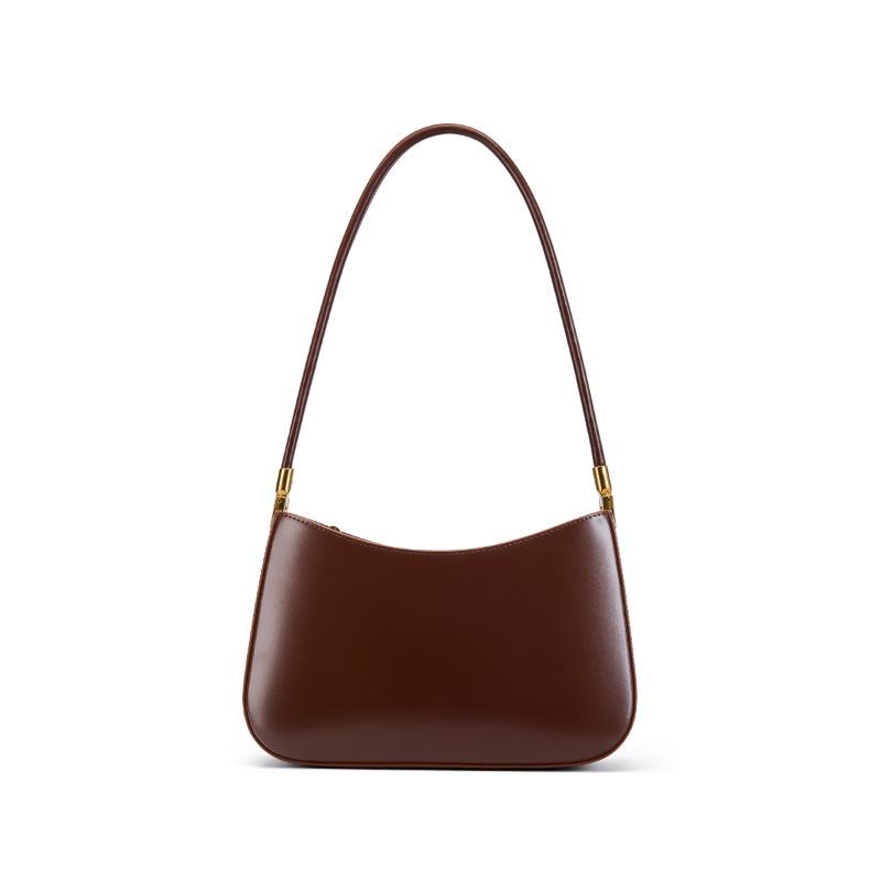 

Новая сумка Commuter Underarm Bag, универсальная фактура, кожаная женская сумка через плечо, сумка-багет темно-коричневого