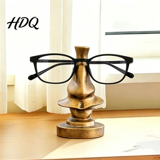 Vintage Style Desk Organizer Big Nose Glasses Holder, Retro Resin Eyeglass Stand, Artistic Sculpture Statue Humorous Eyewear Display for Home