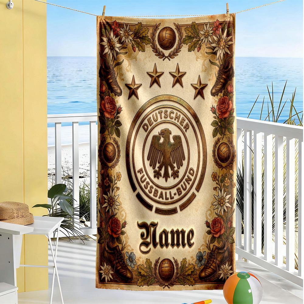 Fc Bayern Munich Champions Personalized Name Beach Towel Super Soft Microfiber Quickdry Fabric Suitable for Swimming Gym Camping Yoga Vacation