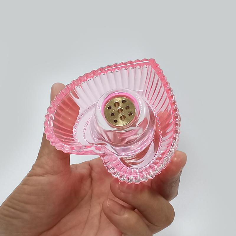 

Стеклянная подставка для пало санто, подставка для благовоний в форме сердца, пепельница, подставка для аромапалочек для медитации, йоги, СПА розовый