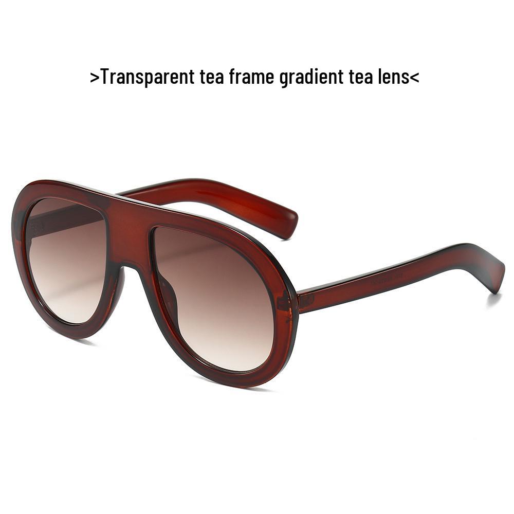 New Women's Large Frame European American Sunglasses - Trendy Goggle Style Fashion with High-End Feel