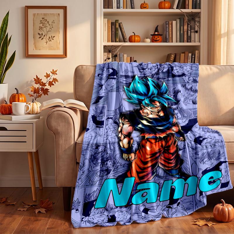 Dragon Ball Custom Flannel Blankets Soft Warm Cozy Throws for Home Decor Holiday Gifts