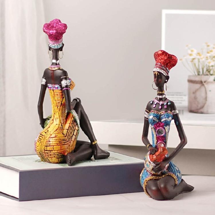African Woman Figure Statues Woman Figure Girl Tribal Lady Figure Gift Giving