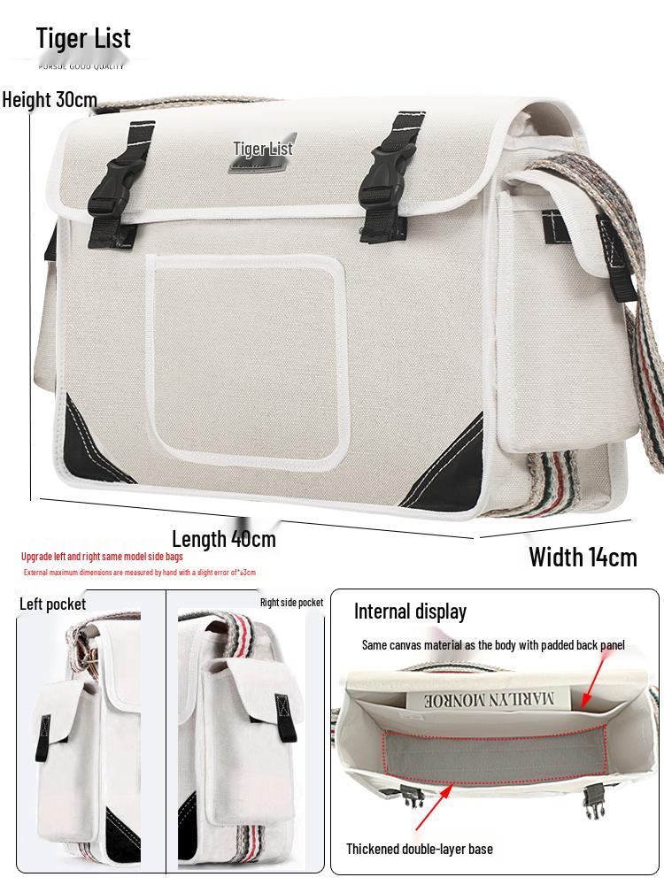 Electrician's Wear-Resistant Canvas Crossbody Tool Bag