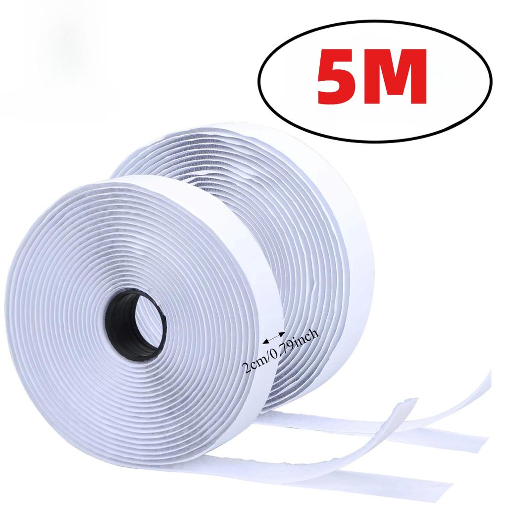 2/5M Selbstklebendes Klettband mit Klebestreifen für DIY Kleidung Tasche Basteln Selbstklebender Klettverschluss Starker Klebeaufkleber