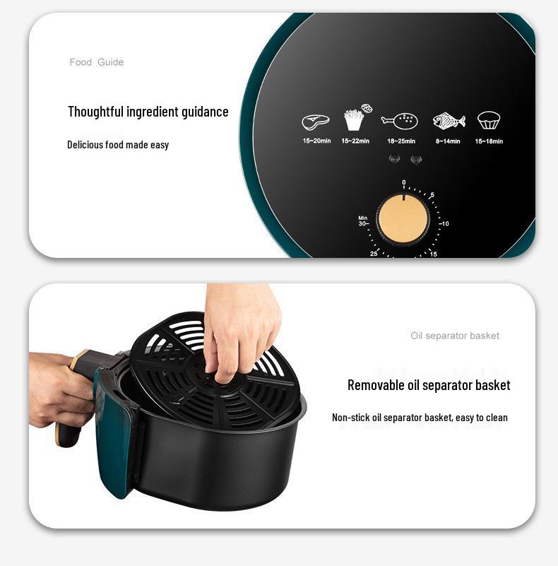 Friteuză cu aer multifuncțională Camel 6L - Capacitate mare, Complet automată, Design fără întoarcere.